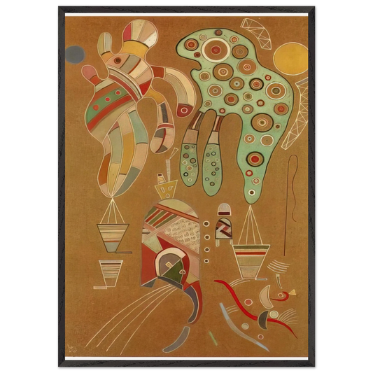 UNTITLED 1941 1 N2 - Wassily Kandinsky 70x100 cm / 28x40 inches Framed Art Print – Black Wooden Frame