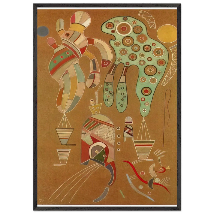 UNTITLED 1941 1 N2 - Wassily Kandinsky 70x100 cm / 28x40 inches Framed Art Print – Black Wooden Frame