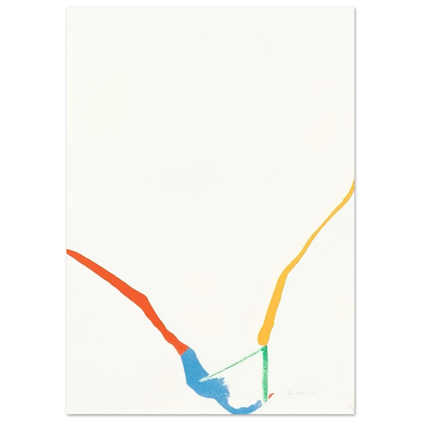 Helen Frankenthaler - What Red Lines Can Do - 1970 Wall art - 20x25 cm / 8x10 inches - Premium Wooden Framed Poster With Fine Art Paper - Wood frame