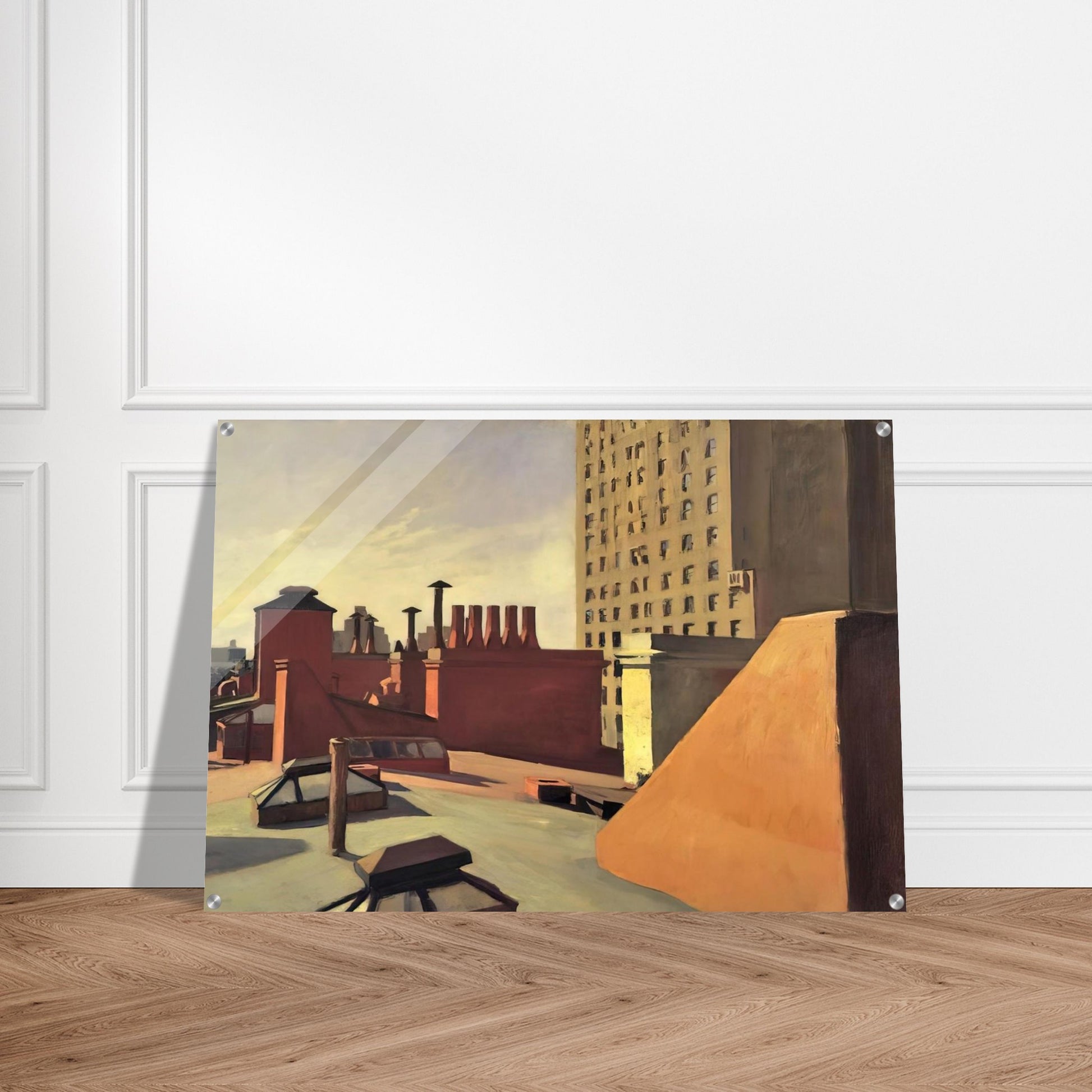 City Roofs - Edward Hopper Acrylic Print - 70x100 cm / 28x40″ inches | Edward Hopper Wall Art | Edward Hopper Prints