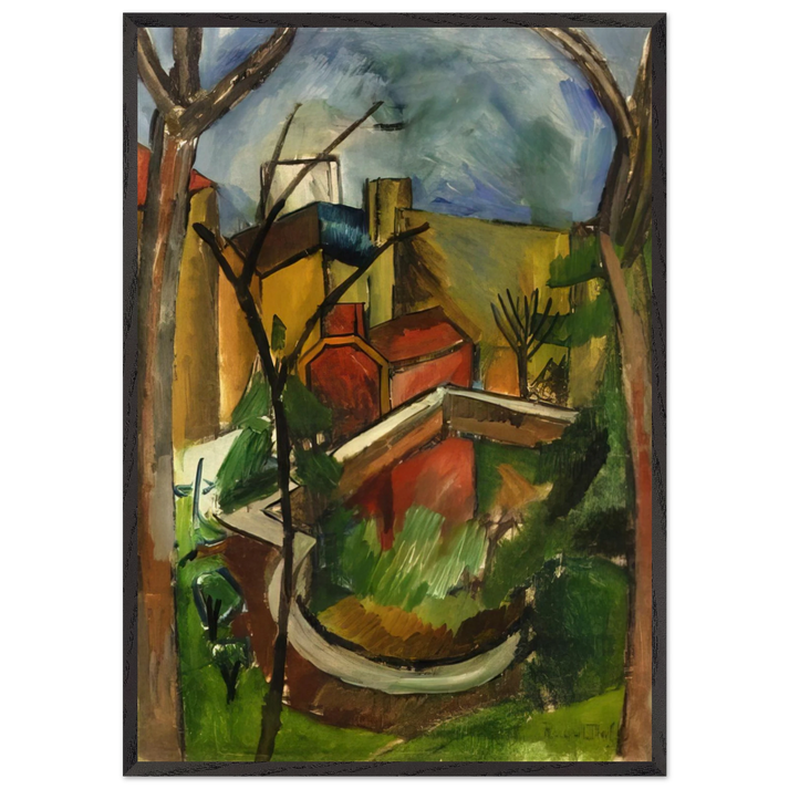 LANDSCAPE OF FALAISE 1910 - Raoul Dufy 70x100 cm / 28x40 inches Framed Art Print – Black Wooden Frame