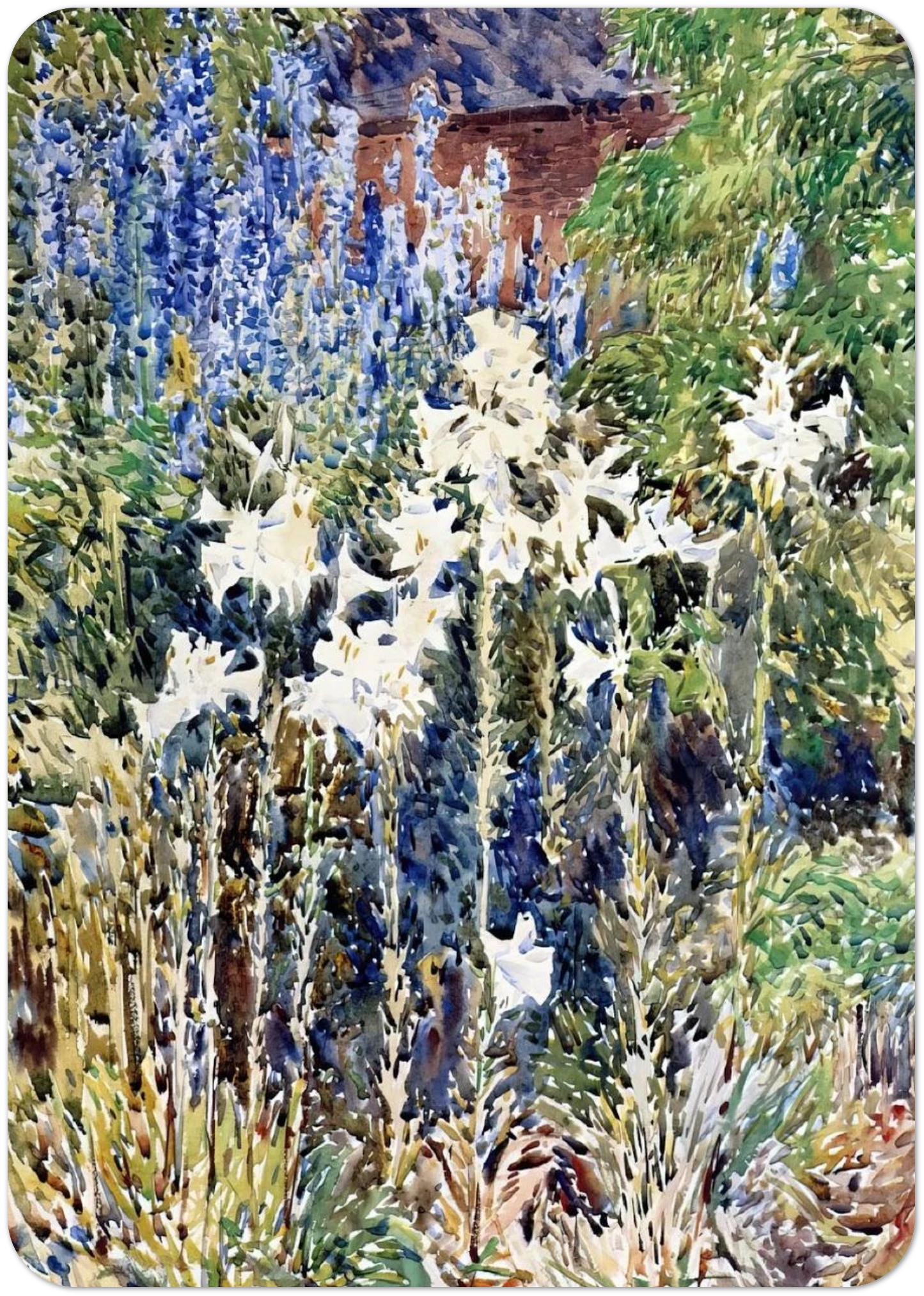 Flower Garden By Childe Hassam Pack of 10 Post Cards | Childe Hassam Post Cards | A6 (10.5 x 14.8 cm) - 4.1 x 5.8 inches