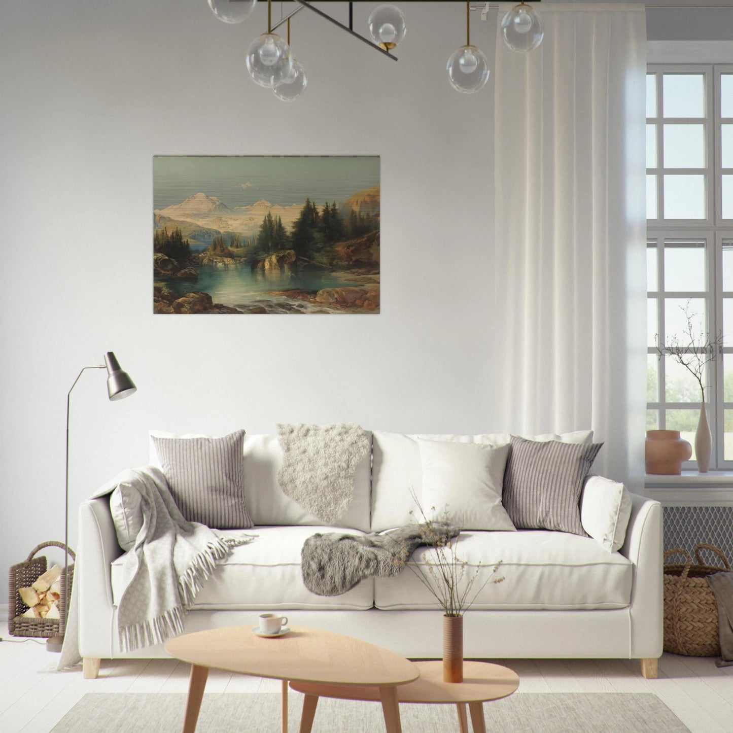 View of the Rocky Mountains - Thomas Moran Brushed Aluminum Print - 70x100 cm / 28x40 inches | Thomas Moran Aluminum Print | Thomas Moran Prints