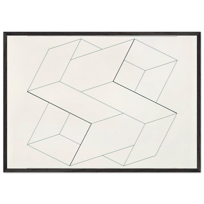 STRUCTURAL CONSTELLATION 1962 - Josef Albers 70x100 cm / 28x40 inches Framed Art Print – Black Wooden Frame
