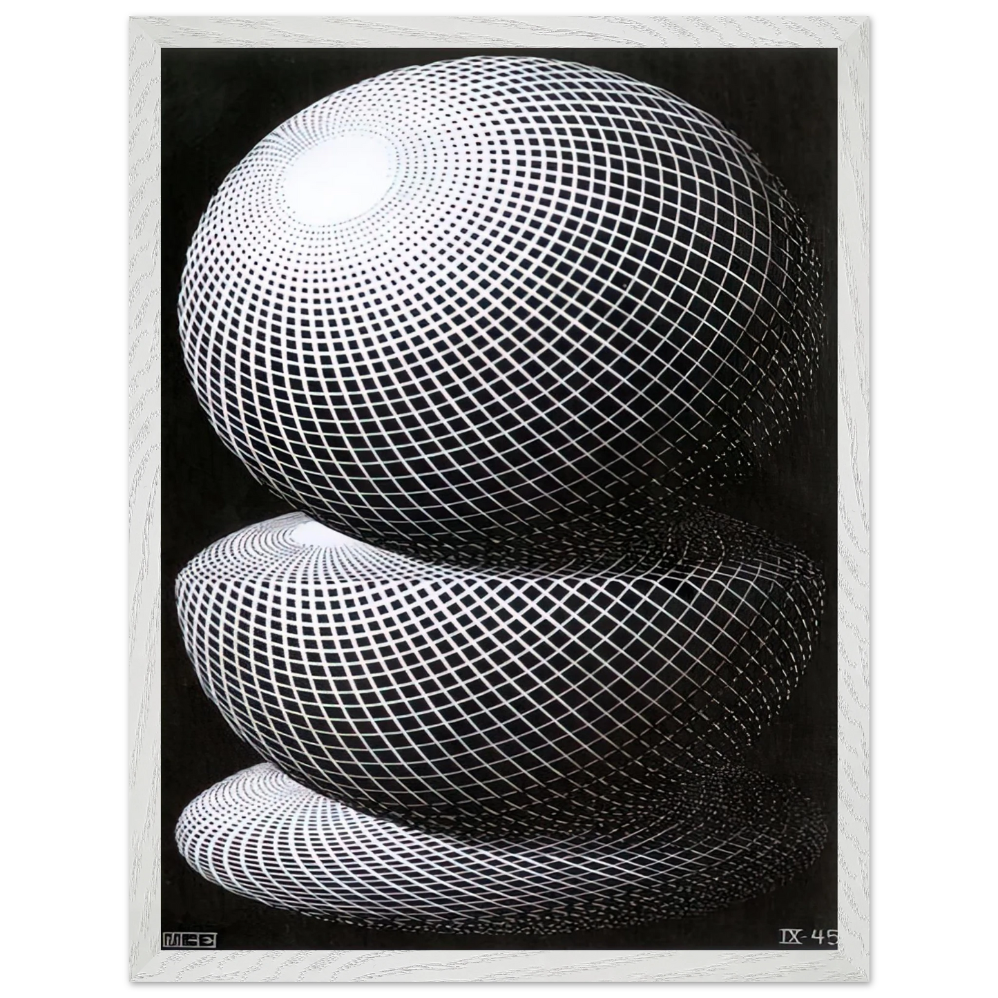 MC Escher - THREE SPHERES I SCHEME Wall Art - 30x40 cm / 12x16 inches - Fine Art Poster - -
