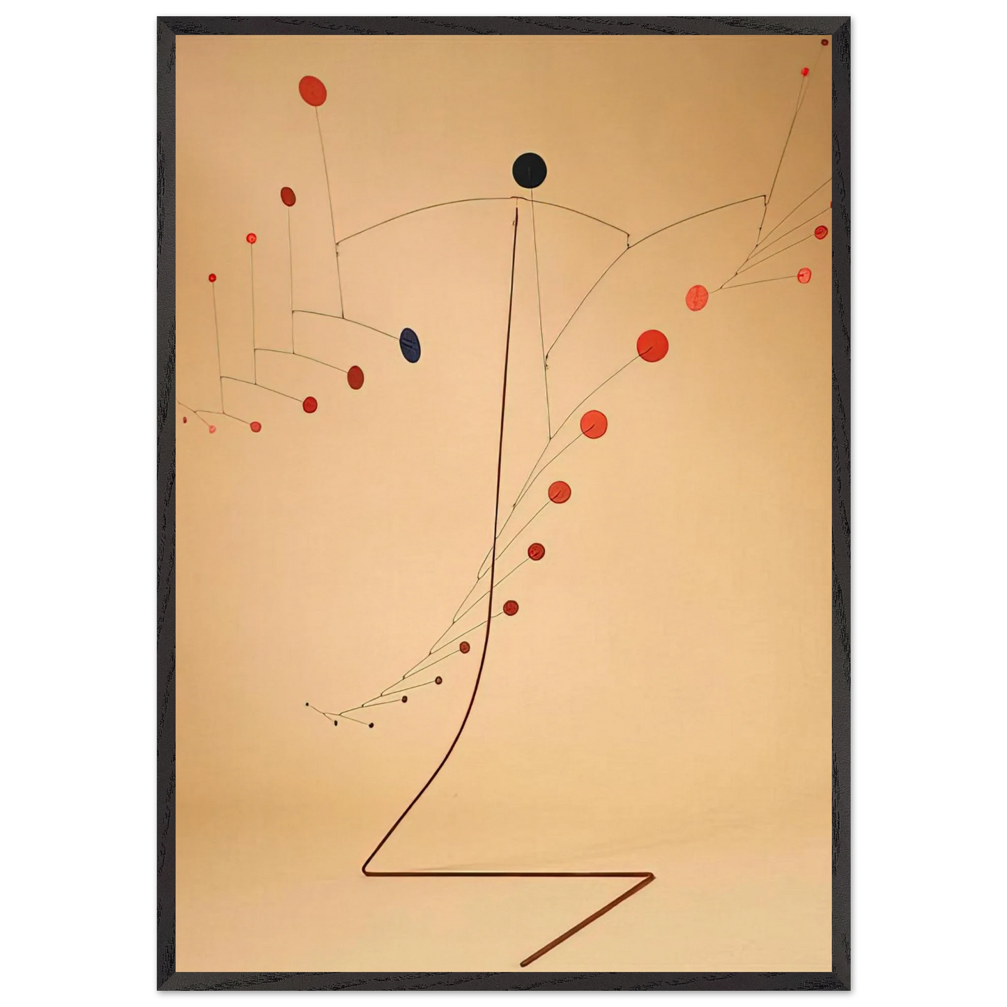 RED CASCADE 1954 - Alexander Calder Framed Art Print – Black Wooden Frame - Default Title - -Framed Art Print