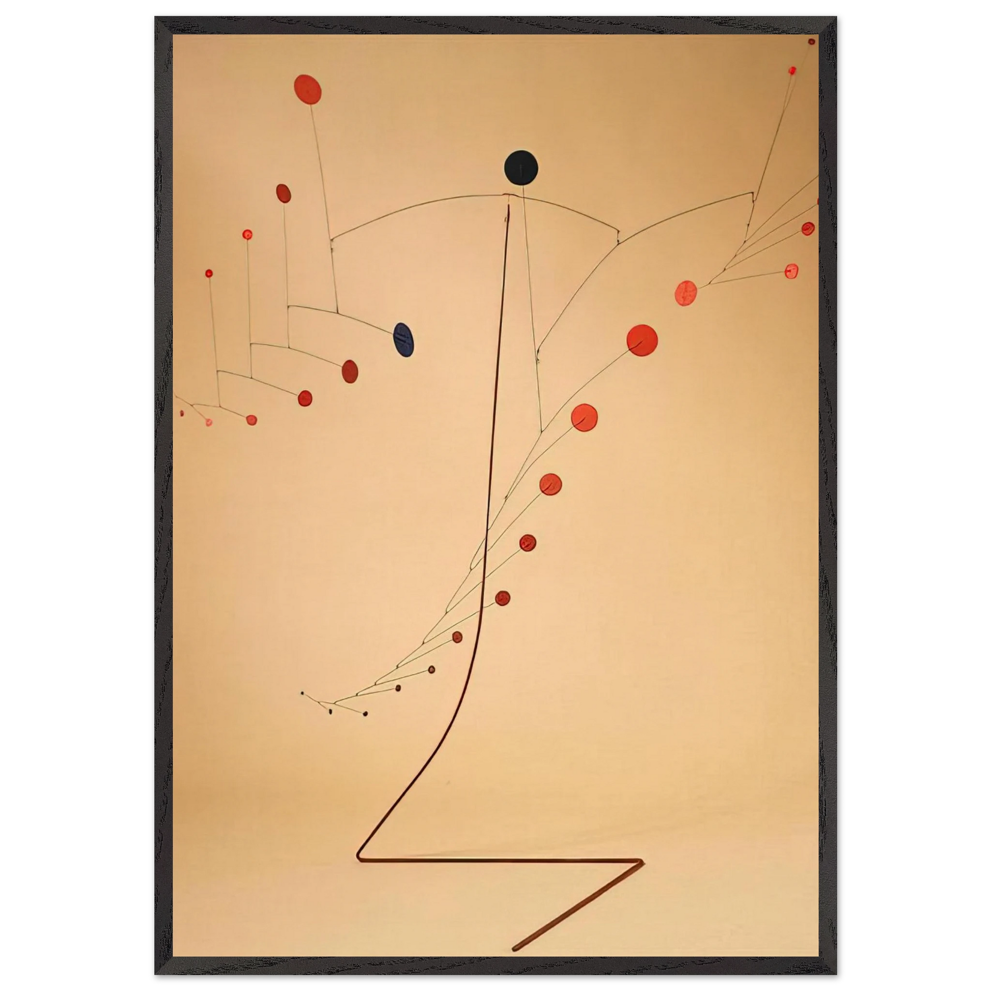 RED CASCADE 1954 - Alexander Calder Framed Art Print – Black Wooden Frame - Default Title - -Framed Art Print