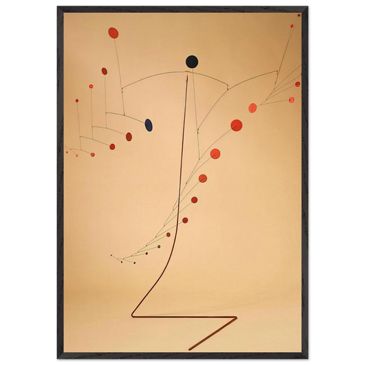 RED CASCADE 1954 - Alexander Calder Framed Art Print – Black Wooden Frame - Default Title - -Framed Art Print