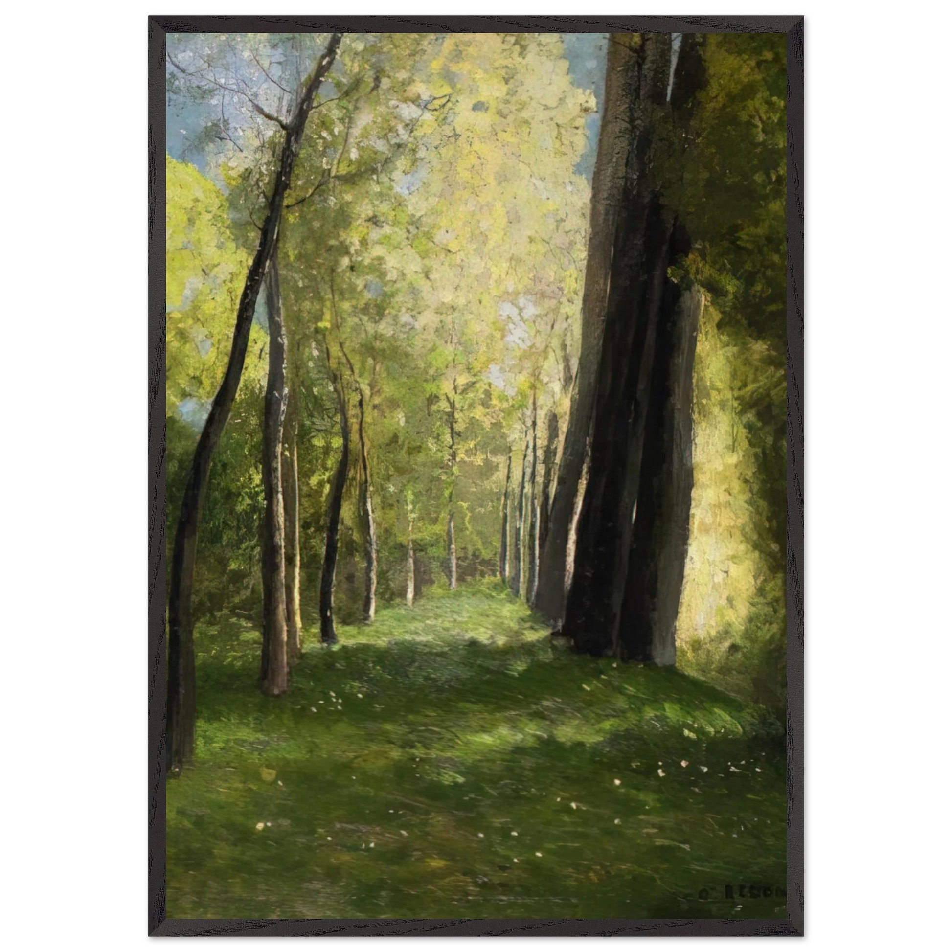 LANE OF TREES - Odilon Redon Framed Art Print – Black Wooden Frame - Default Title - -Framed Art Print