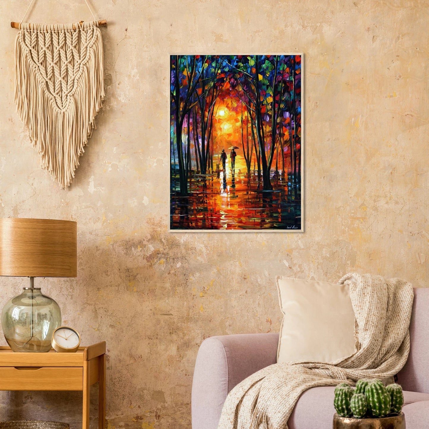 Leonid Afremov Wooden Framed Print - 8x12 inches / 21x29.7 cm - Dark wood frame