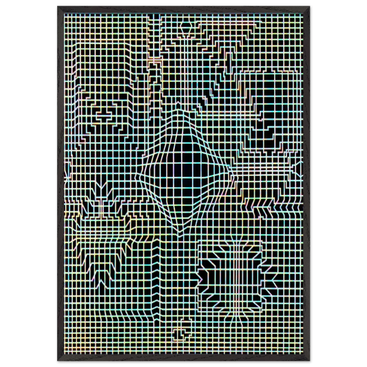 Biadan - 1959 - Victor Vasarely Framed Art Print – Black Wooden Frame - Default Title - -Framed Art Print
