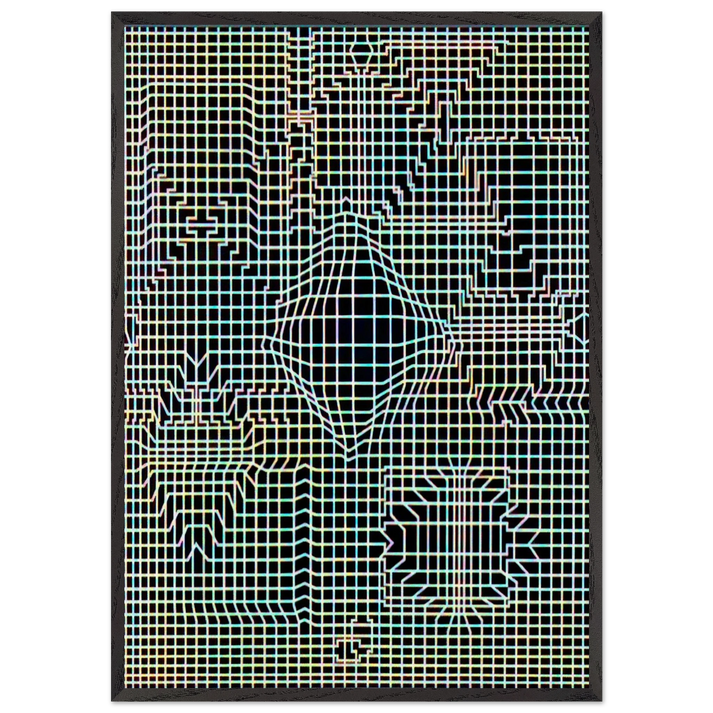 Biadan - 1959 - Victor Vasarely 70x100 cm / 28x40 inches Framed Art Print – Black Wooden Frame