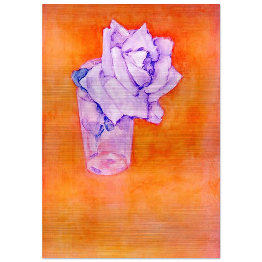 White Rose in a Glass - Piet Mondrian Brushed Aluminum Print - 70x100 cm / 28x40 inches | Piet Mondrian Aluminum Print | Piet Mondrian Prints