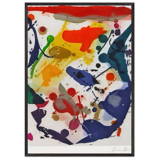 Untitled 044 - Sam Francis 70x100 cm / 28x40 inches Framed Art Print – Black Wooden Frame