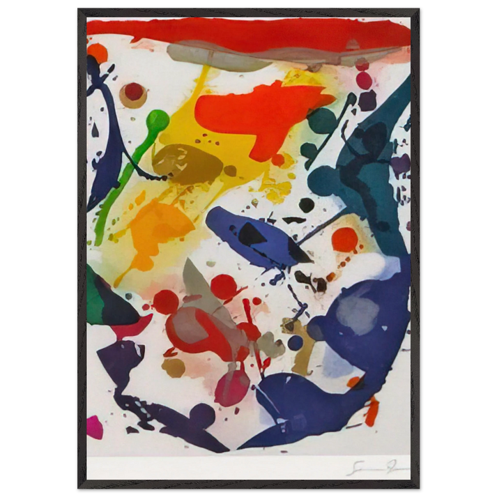 Untitled 044 - Sam Francis 70x100 cm / 28x40 inches Framed Art Print – Black Wooden Frame