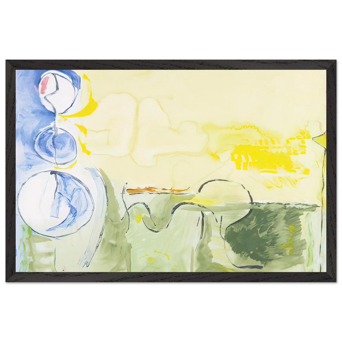 Helen Frankenthaler - Flotilla - 2006 Wall art - A3 (29.7 x 42  cm) - Premium Wooden Framed Poster With Fine Art Paper - White frame