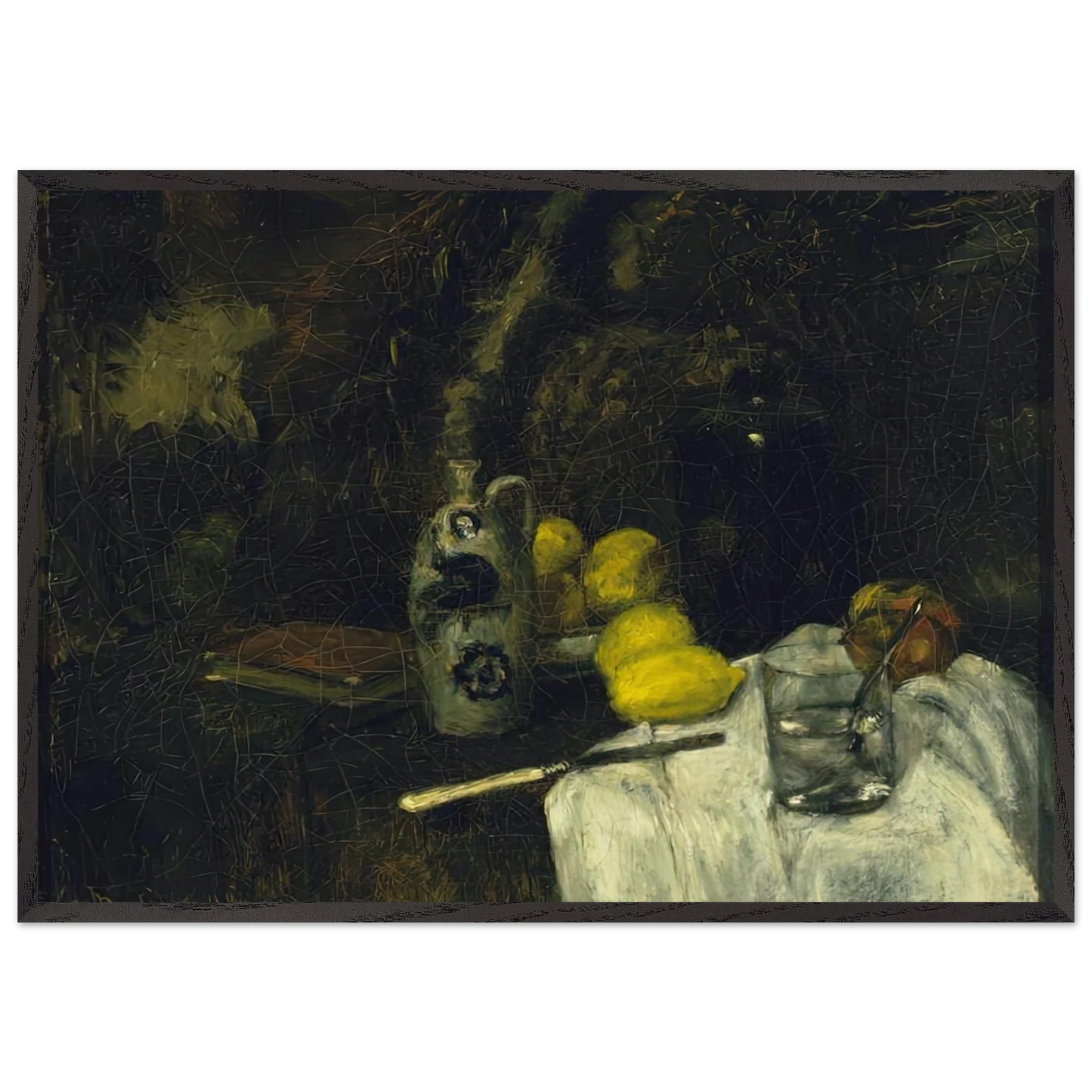 LEMONS AND BOTTLE OF DUTCH GIN 1896 - Henri Matisse Framed Art Print – Black Wooden Frame - Default Title - -Framed Art Print