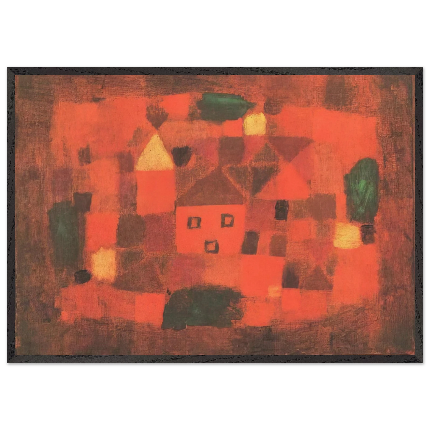 LANDSCAPE WITH SUNSET 1923 - Paul Klee Framed Art Print – Black Wooden Frame - Default Title - -Framed Art Print