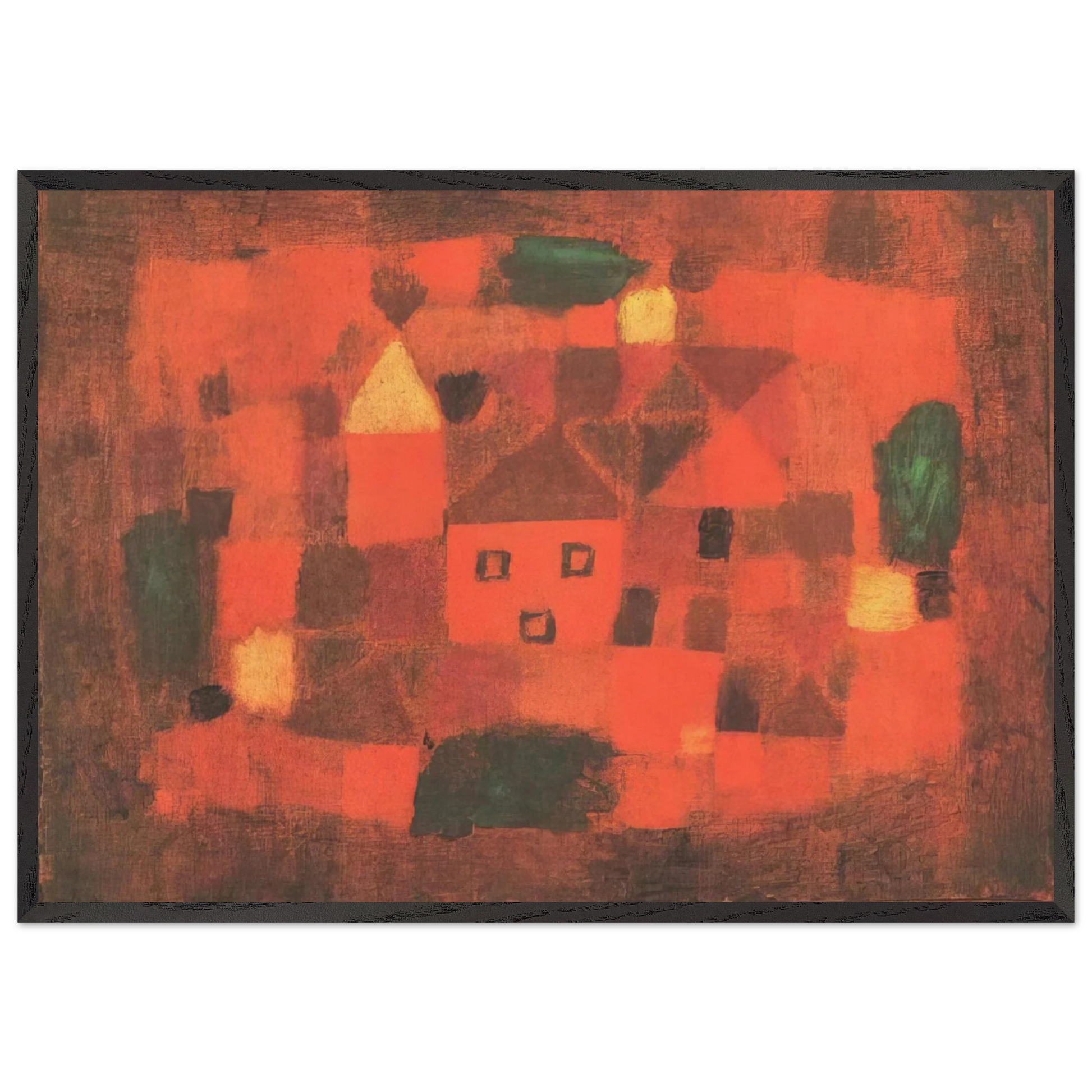 LANDSCAPE WITH SUNSET 1923 - Paul Klee Framed Art Print – Black Wooden Frame - Default Title - -Framed Art Print