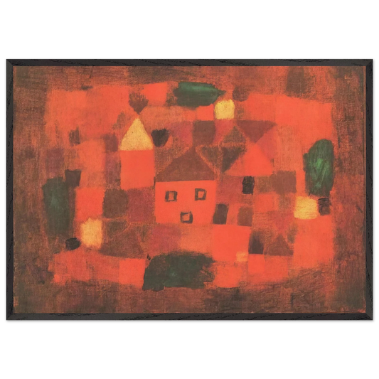 LANDSCAPE WITH SUNSET 1923 - Paul Klee 70x100 cm / 28x40 inches Framed Art Print – Black Wooden Frame