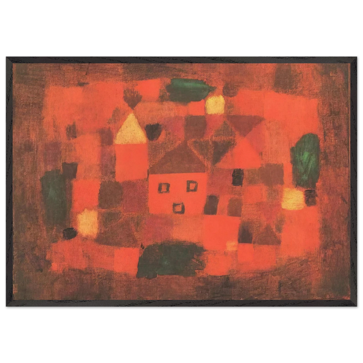 LANDSCAPE WITH SUNSET 1923 - Paul Klee 70x100 cm / 28x40 inches Framed Art Print – Black Wooden Frame