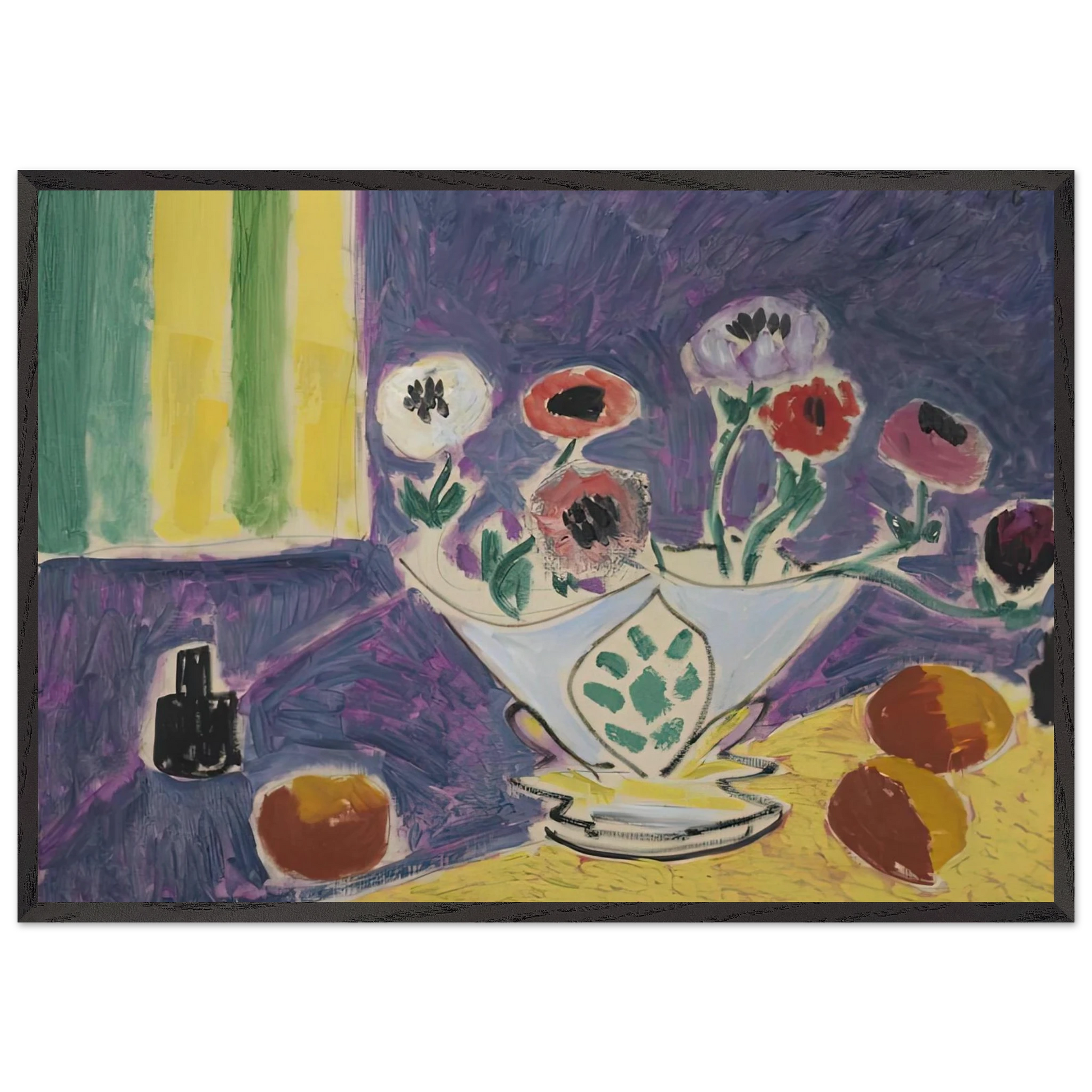 VASE D ANEMONES 1946 - Henri Matisse Framed Art Print – Black Wooden Frame - Default Title - -Framed Art Print