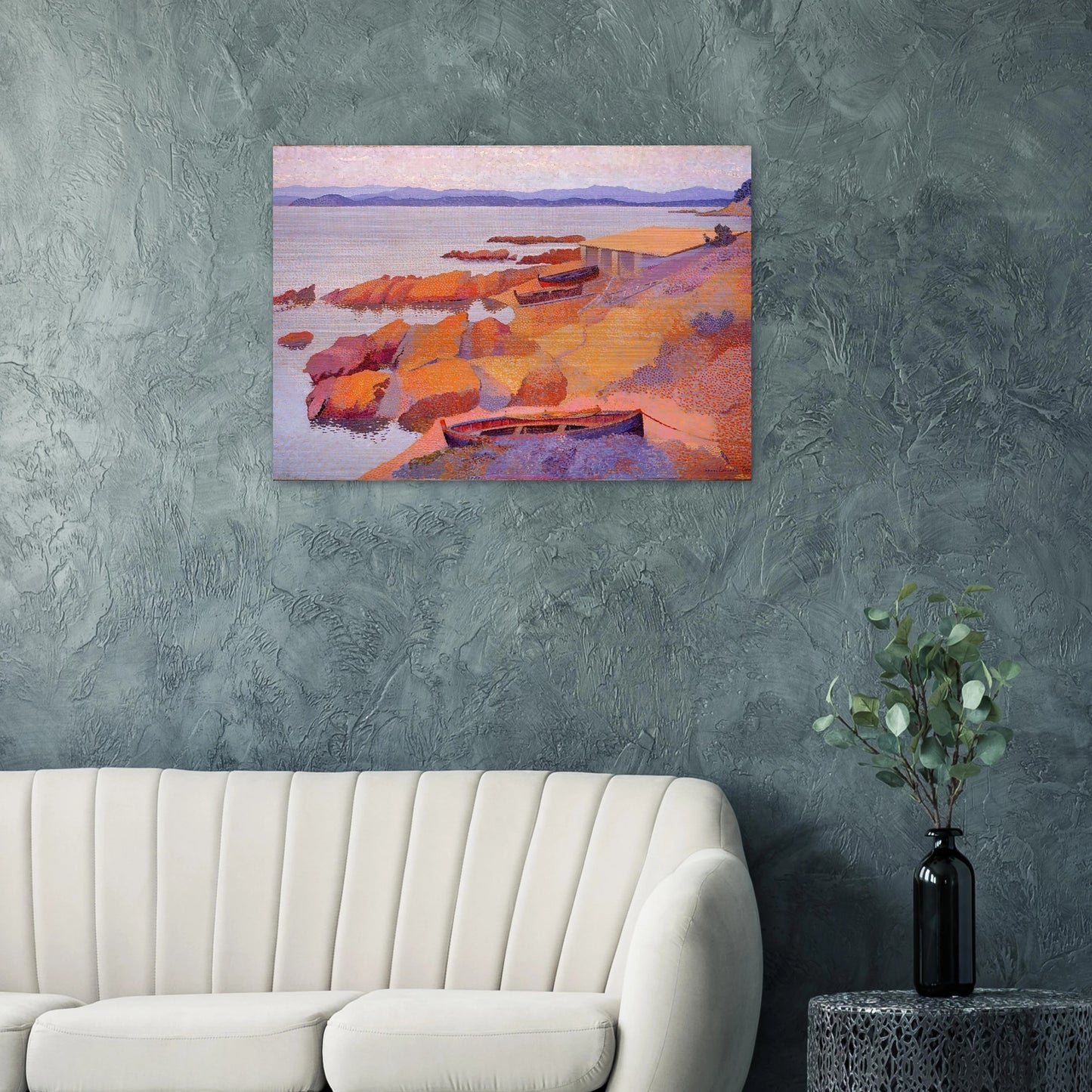 Coast Near Antibes - Henri-Edmond Cross Brushed Aluminum Print - 70x100 cm / 28x40 inches | Henri-Edmond Cross Aluminum Print | Henri-Edmond Cross Prints