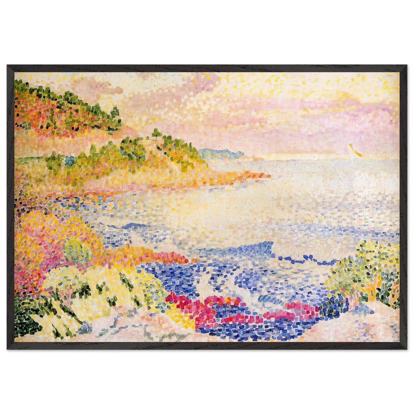 The Maures - Henri-Edmond Cross Framed Art Print – Black Wooden Frame - Default Title - -Framed Art Print