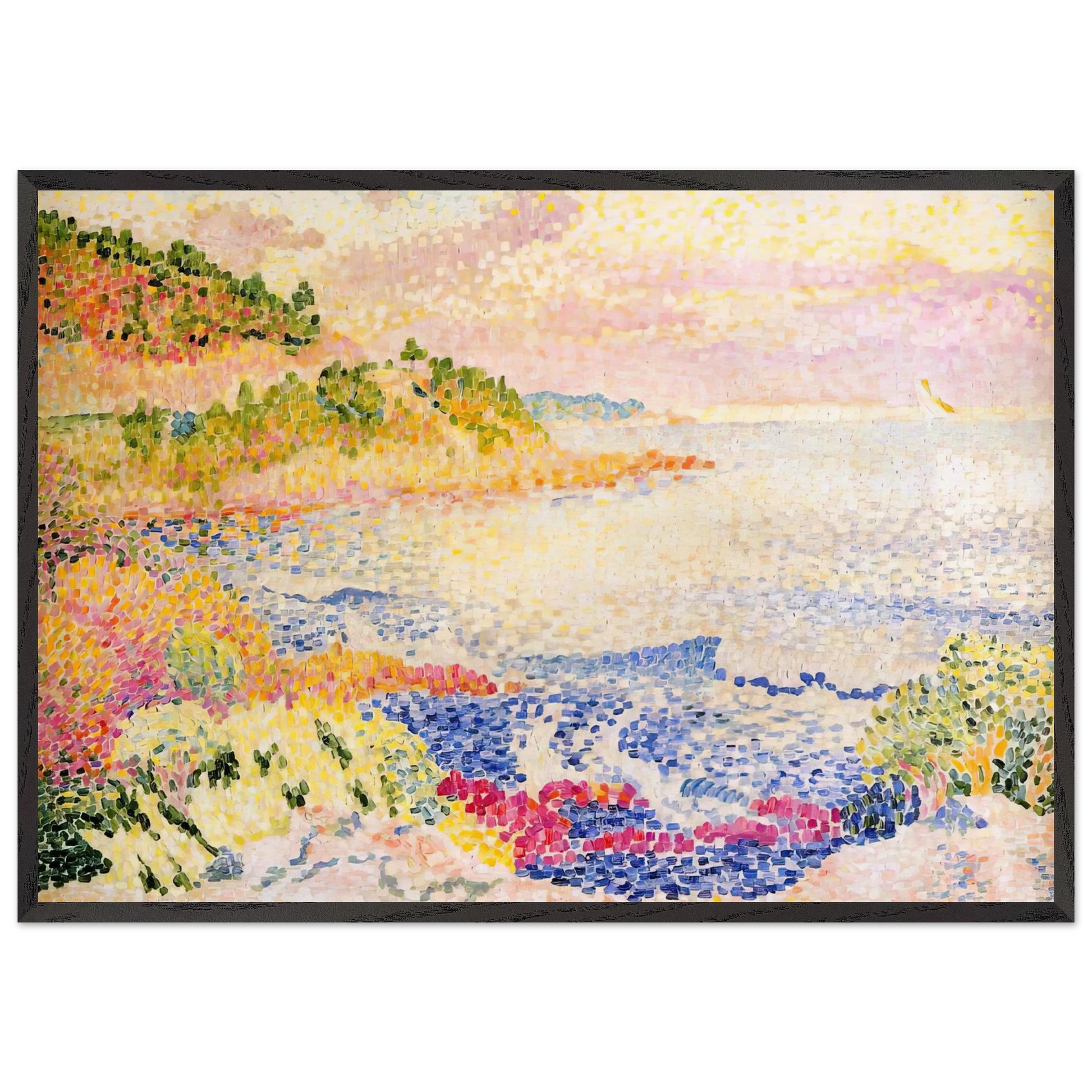 The Maures - Henri-Edmond Cross Framed Art Print – Black Wooden Frame - Default Title - -Framed Art Print