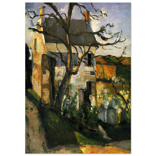 The House and the Tree - Paul Cézanne Brushed Aluminum Print - 70x100 cm / 28x40 inches | Paul Cézanne Aluminum Print | Paul Cézanne Prints