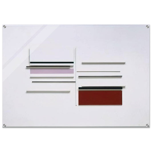 ABSTRACT IN WHITE BLACK INDIAN AND LILAC 1957 - Victor Pasmore Acrylic Print - 70x100 cm / 28x40″ inches