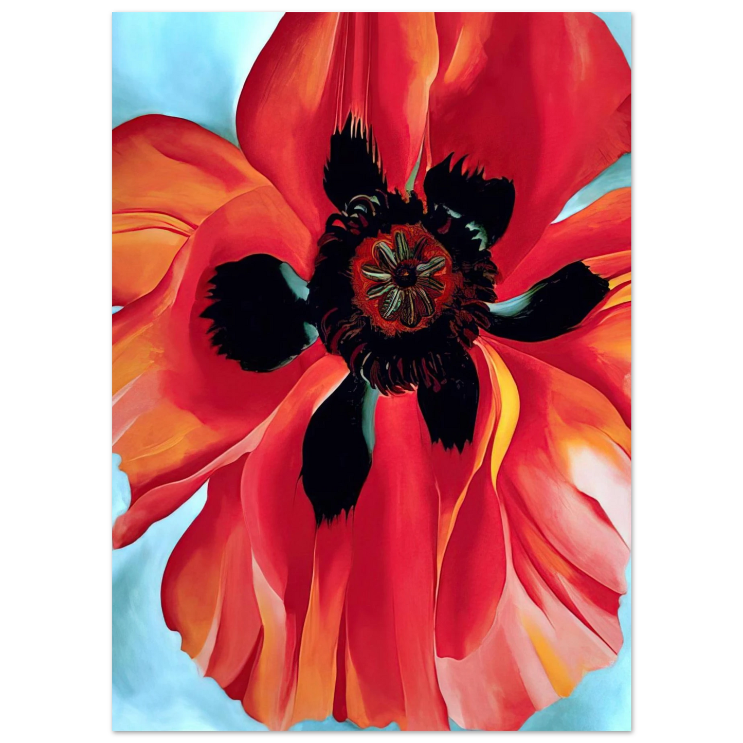 Georgia O'Keeffe - Red Poppy VI Fine Art Poster - 75x100 cm / 30x40 inches