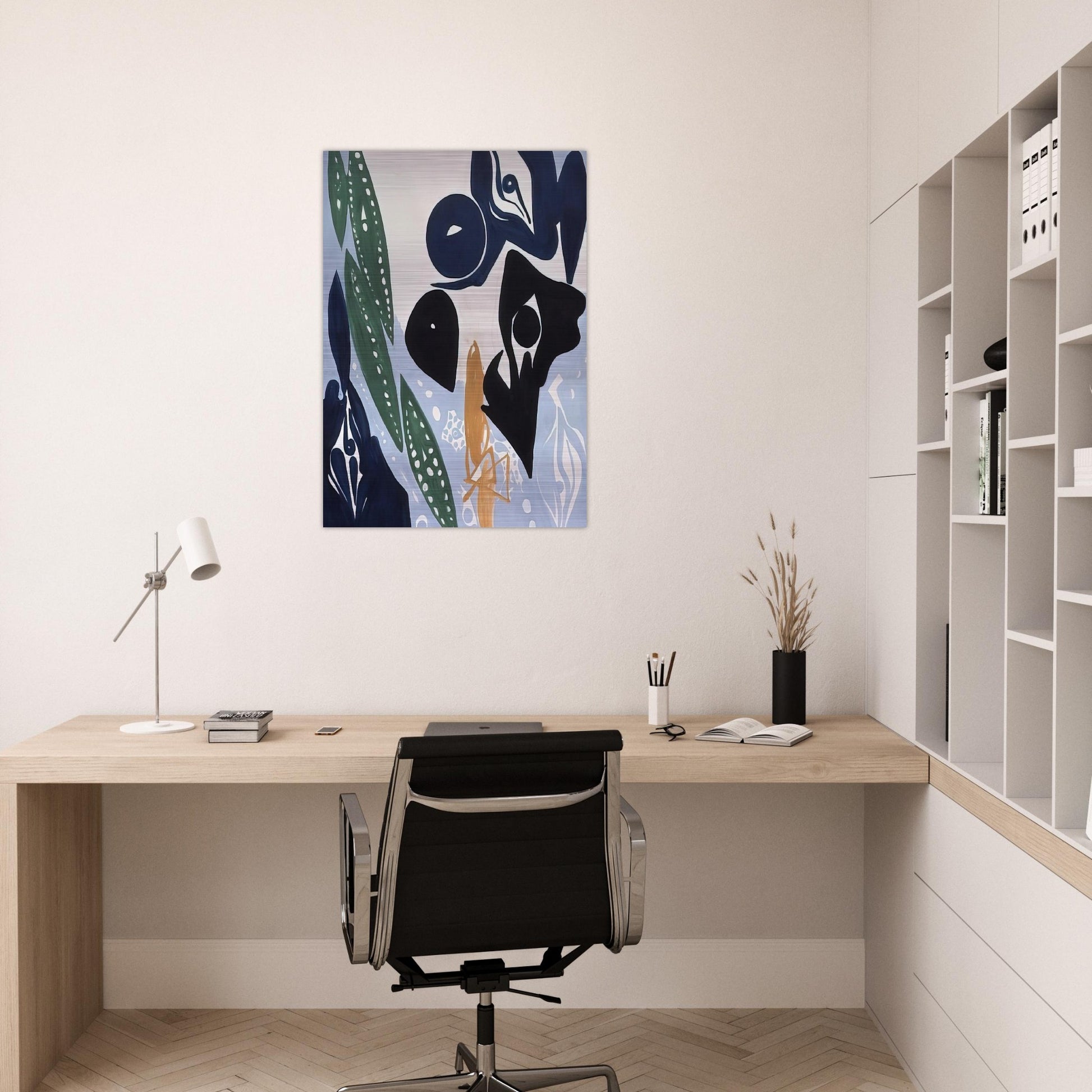 Hellblau im Licht - 1965 - Ernst Wilhelm Nay Brushed Aluminum Print - 70x100 cm / 28x40 inches | Ernst Wilhelm Nay Aluminum Print | Ernst Wilhelm Nay Prints