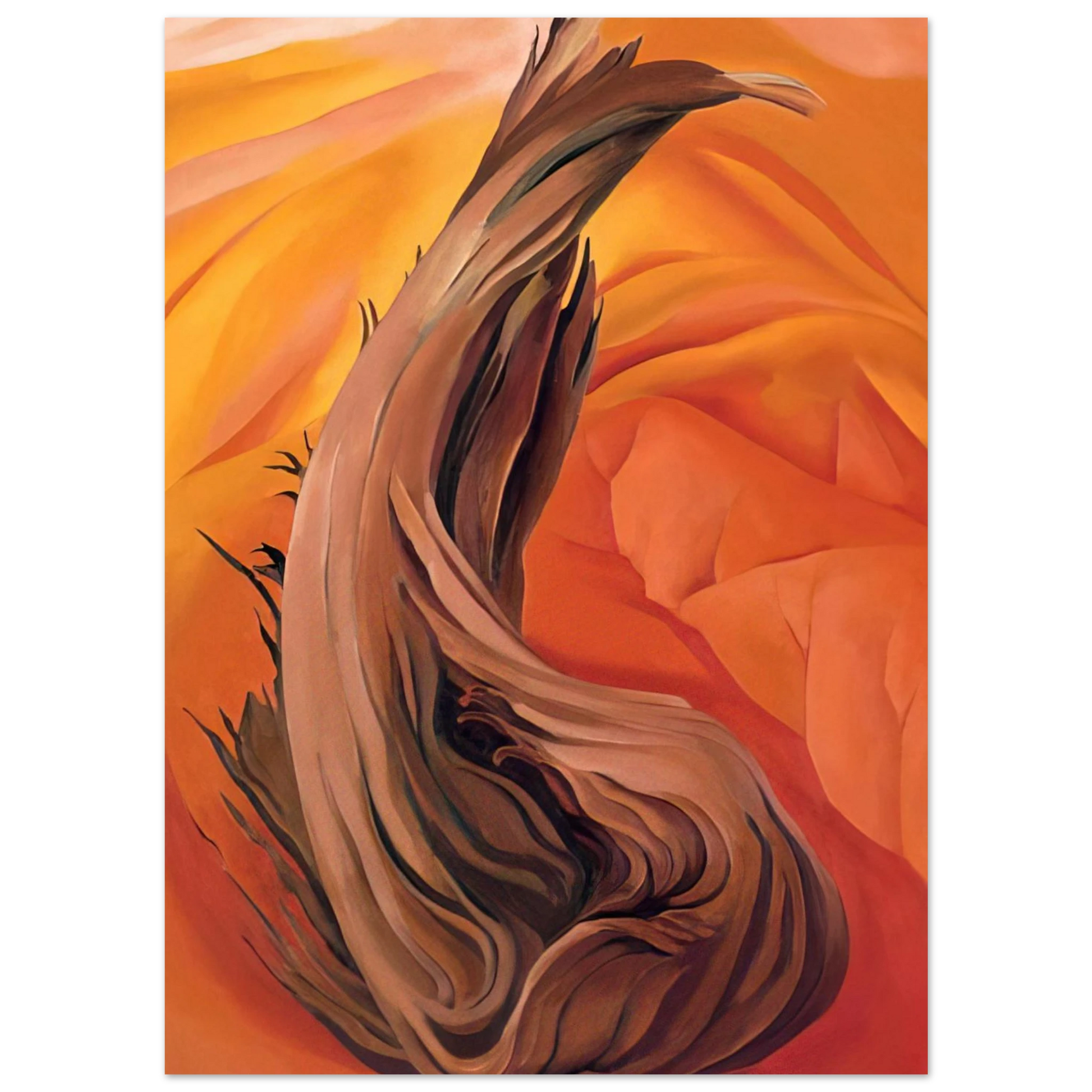 Georgia O'Keeffe - Stump in Red Hills Fine Art Poster - 75x100 cm / 30x40 inches