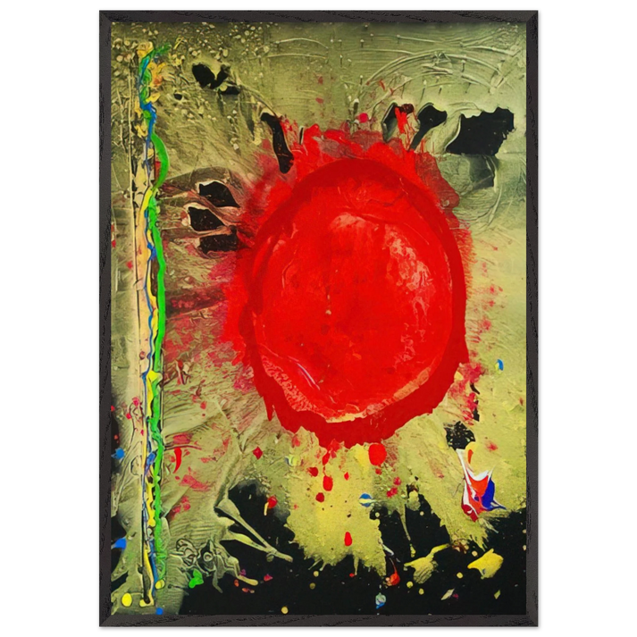 Warrior Universe - 2010 - John Hoyland 70x100 cm / 28x40 inches Framed Art Print – Black Wooden Frame