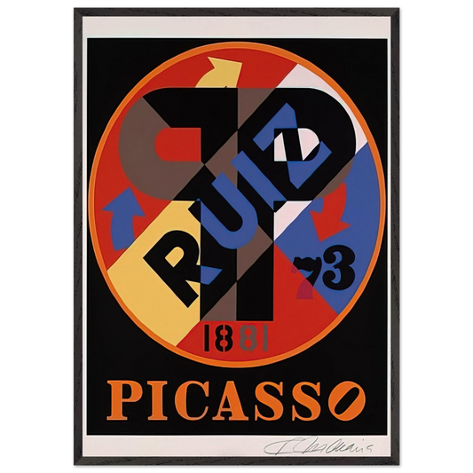 Picasso The American Dream - Robert Indiana Framed Art Print – Black Wooden Frame - Default Title - -Framed Art Print