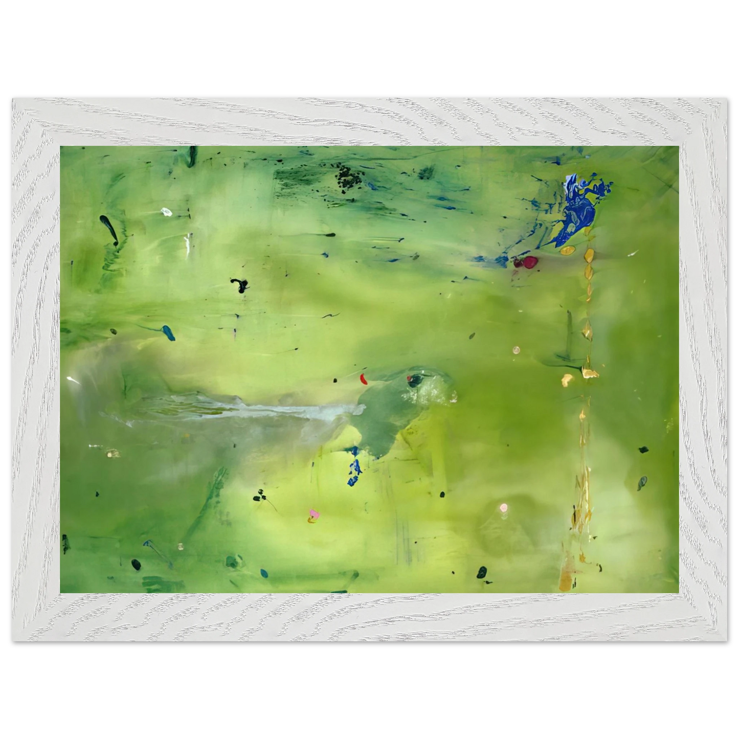 Helen Frankenthaler - A Green Thought in a Green Shade - 1981 Wall art - 30x45 cm / 12x18 Inches - Premium Wooden Framed Poster With Fine Art Paper - Black frame