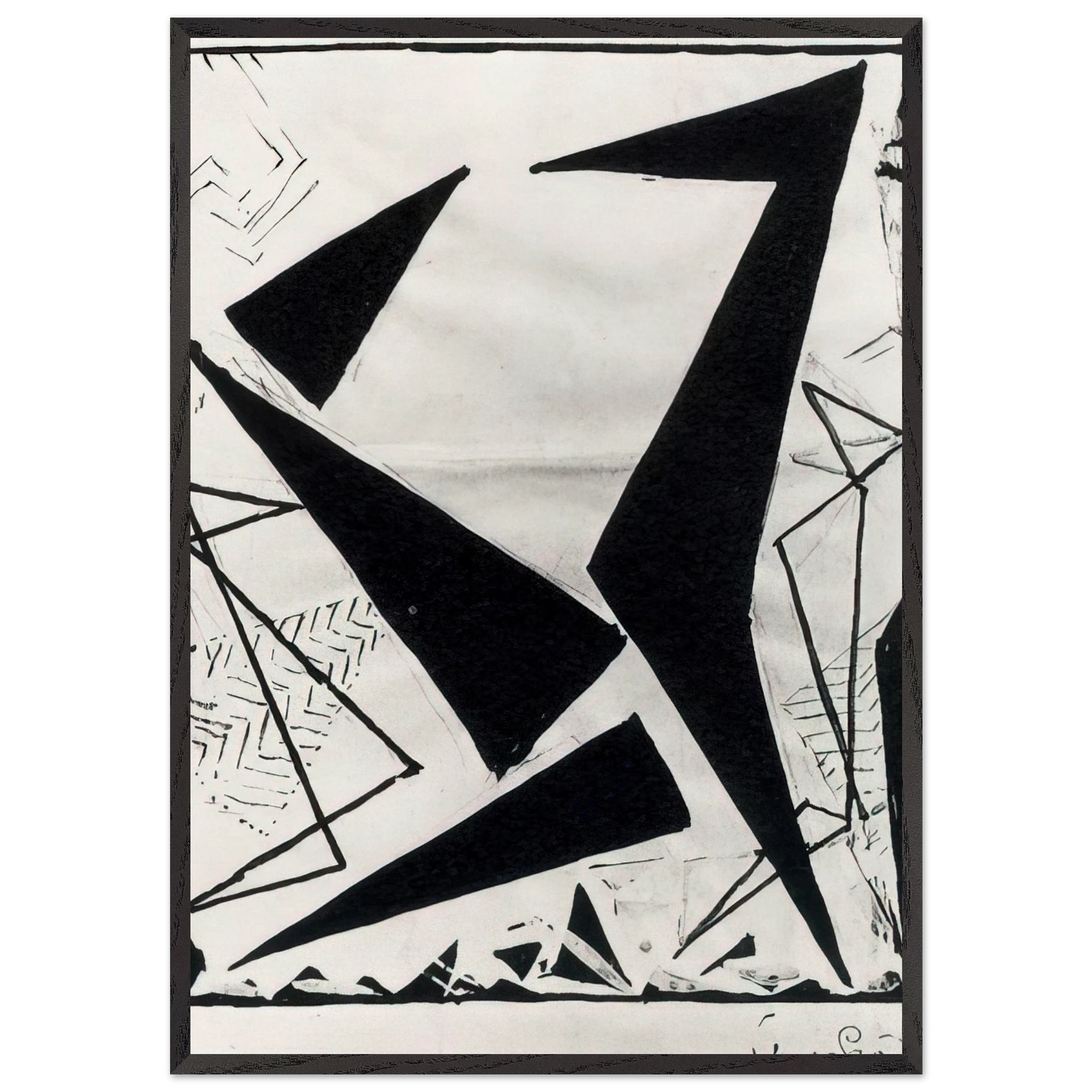 Study in black and white - Frantisek Kupka Framed Art Print – Black Wooden Frame - Default Title - -Framed Art Print