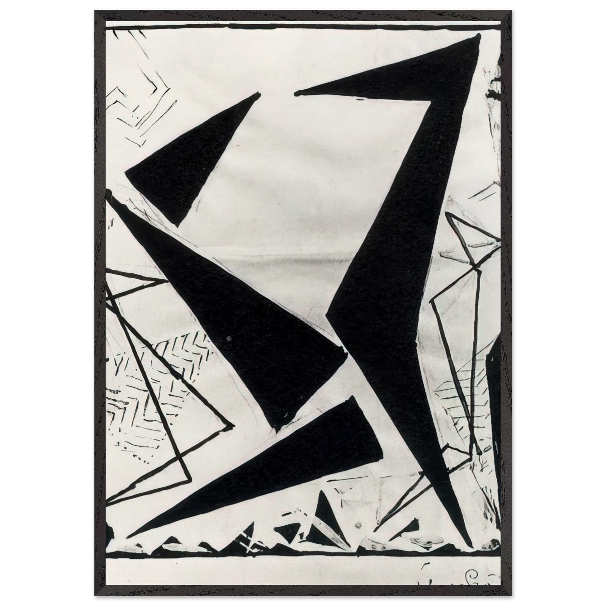 Study in black and white - Frantisek Kupka Framed Art Print – Black Wooden Frame - Default Title - -Framed Art Print