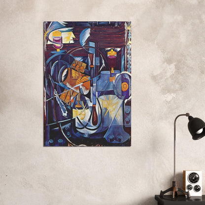 Dynamo machine - 1913 - Natalia Goncharova Brushed Aluminum Print - 70x100 cm / 28x40 inches | Natalia Goncharova Aluminum Print | Natalia Goncharova Prints