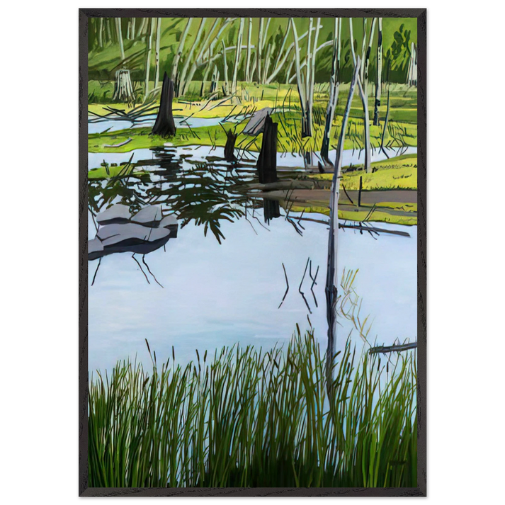 Joannas Marsh - 2000 - Neil Welliver 70x100 cm / 28x40 inches Framed Art Print – Black Wooden Frame