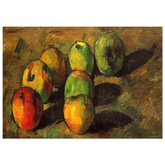 Still life with seven apples - Paul Cézanne Brushed Aluminum Print - 70x100 cm / 28x40 inches | Paul Cézanne Aluminum Print | Paul Cézanne Prints