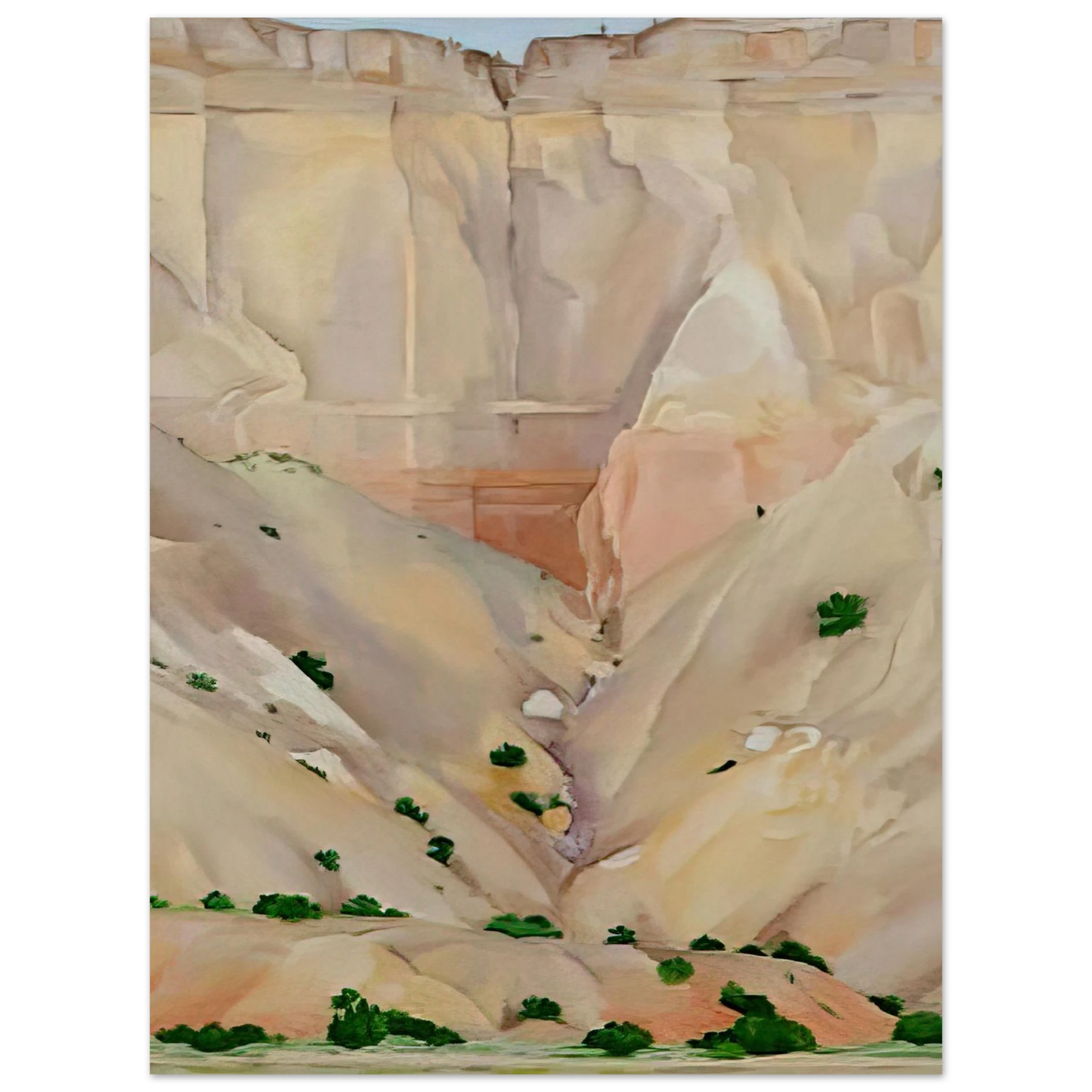 Georgia O'Keeffe - Cliffs Beyond Abiquiu, Dry Waterfall Fine Art Poster - 13x18 cm / 5x7 inches