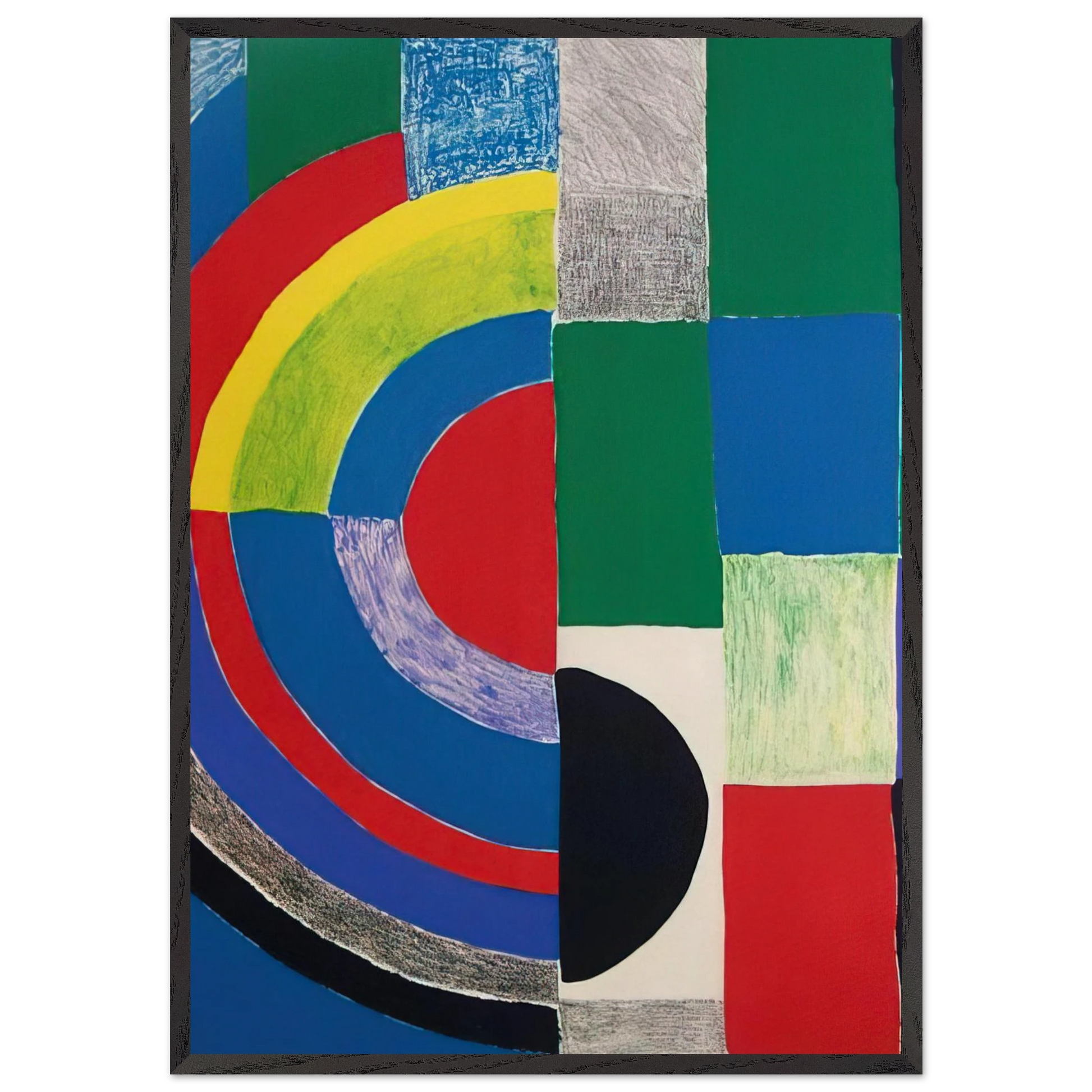 COLOR RHYTHMS - Sonia Delaunay Framed Art Print – Black Wooden Frame - Default Title - -Framed Art Print