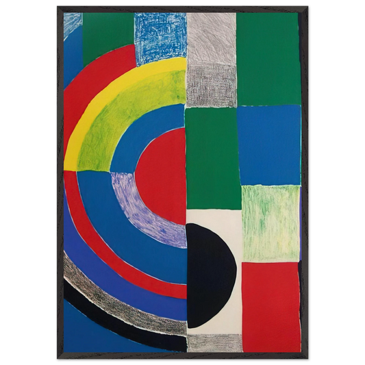 COLOR RHYTHMS - Sonia Delaunay 70x100 cm / 28x40 inches Framed Art Print – Black Wooden Frame