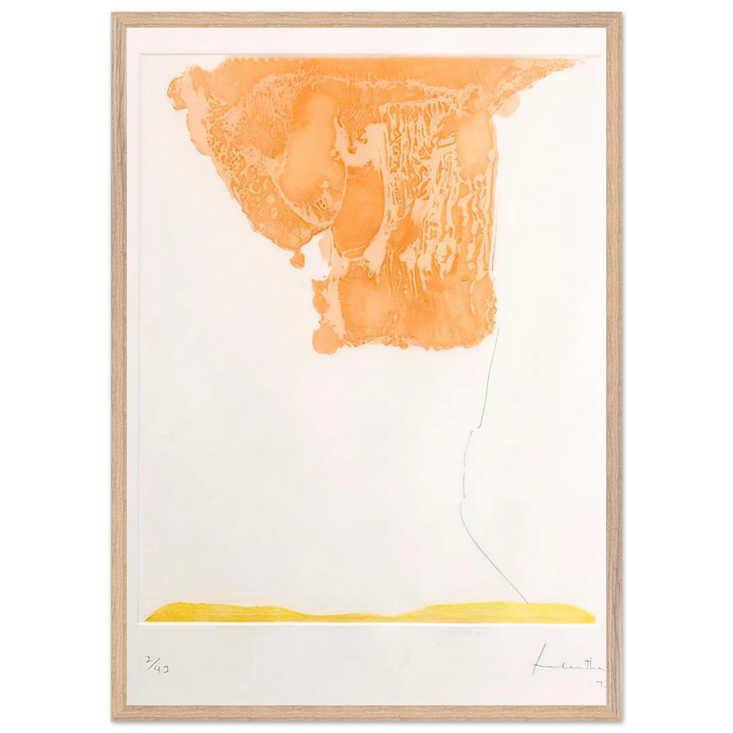 Helen Frankenthaler - Pranzo Italiano - 1973 Wall art - 28x43  cm / XL (11x17 inches) - Premium Wooden Framed Poster With Fine Art Paper - Wood frame