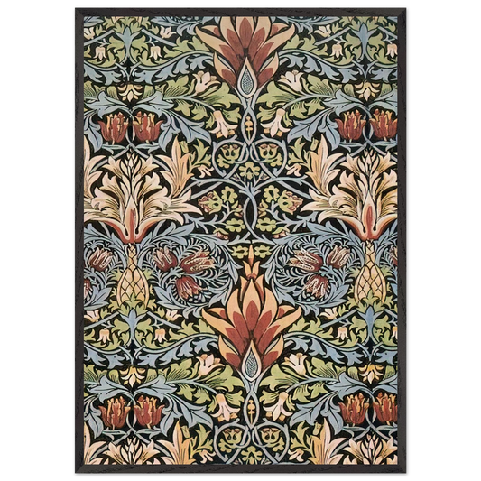 SNAKESHEAD PRINTED TEXTILE 1876 - William Morris Framed Art Print – Black Wooden Frame - Default Title - -Framed Art Print