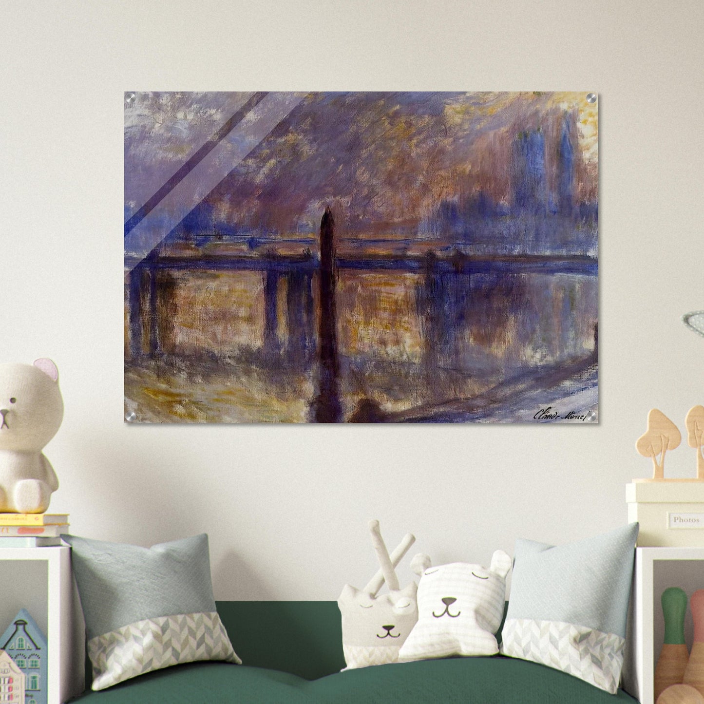 Charing Cross Bridge, Cleopatra's Needle - claude monet Acrylic Print - 70x100 cm / 28x40″ inches