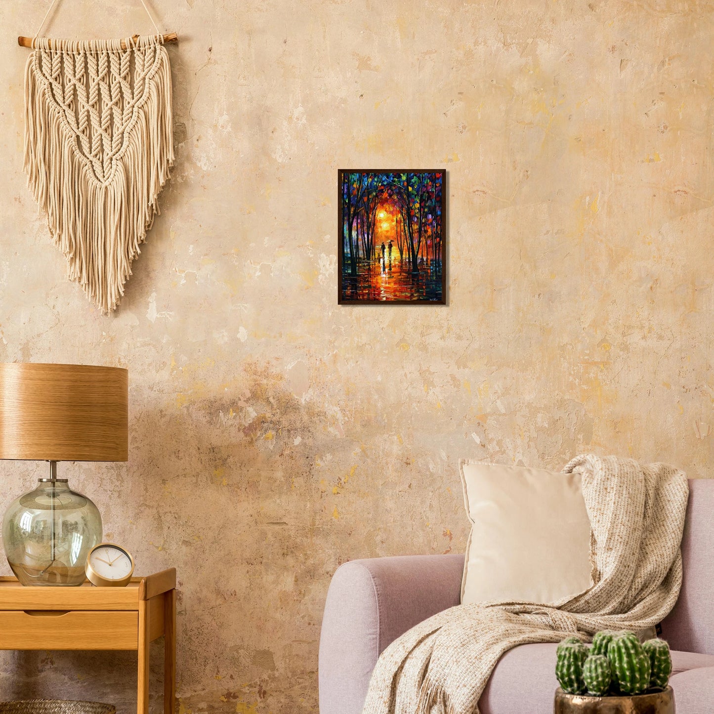 Leonid Afremov Wooden Framed Print - 18x24 inches / 45x60 cm - White frame