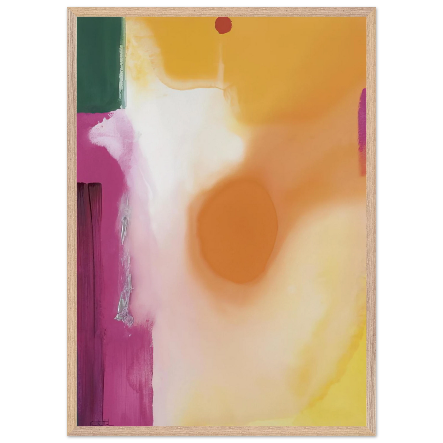 Helen Frankenthaler - Bullseye - 1989 Wall art - 20x25 cm / 8x10 inches - Premium Wooden Framed Poster With Fine Art Paper - Black frame